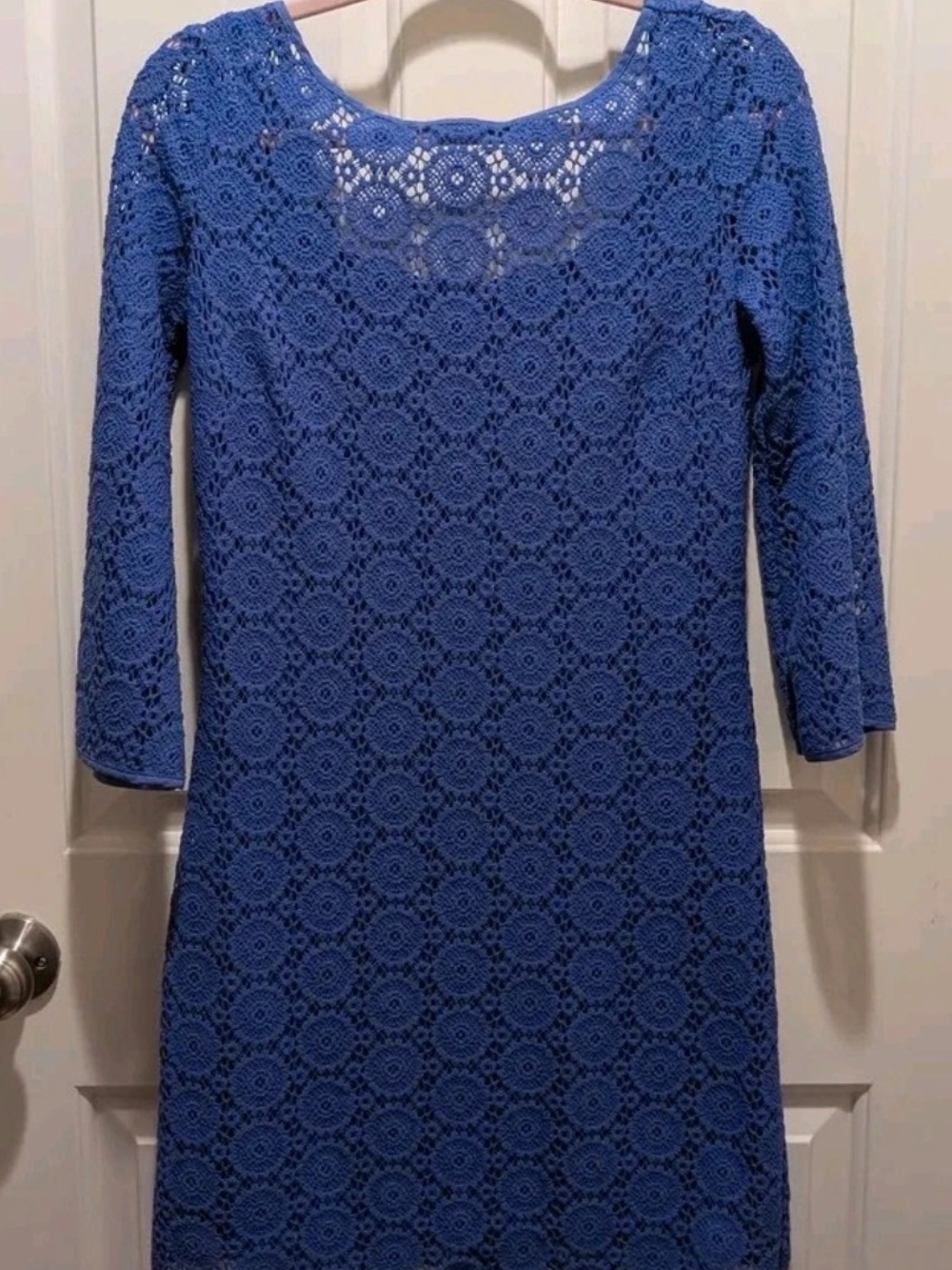 Lilly Pulitzer Royal Blue/Purple Crochet Lace Sleeve Dress